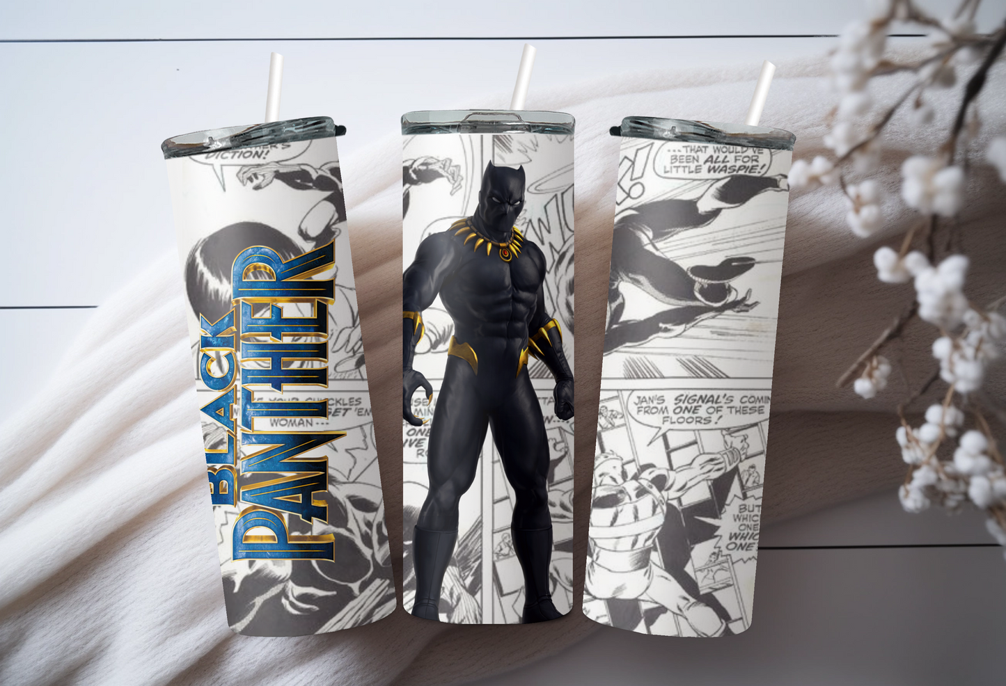 Marvel Black Panther Comic Tumbler