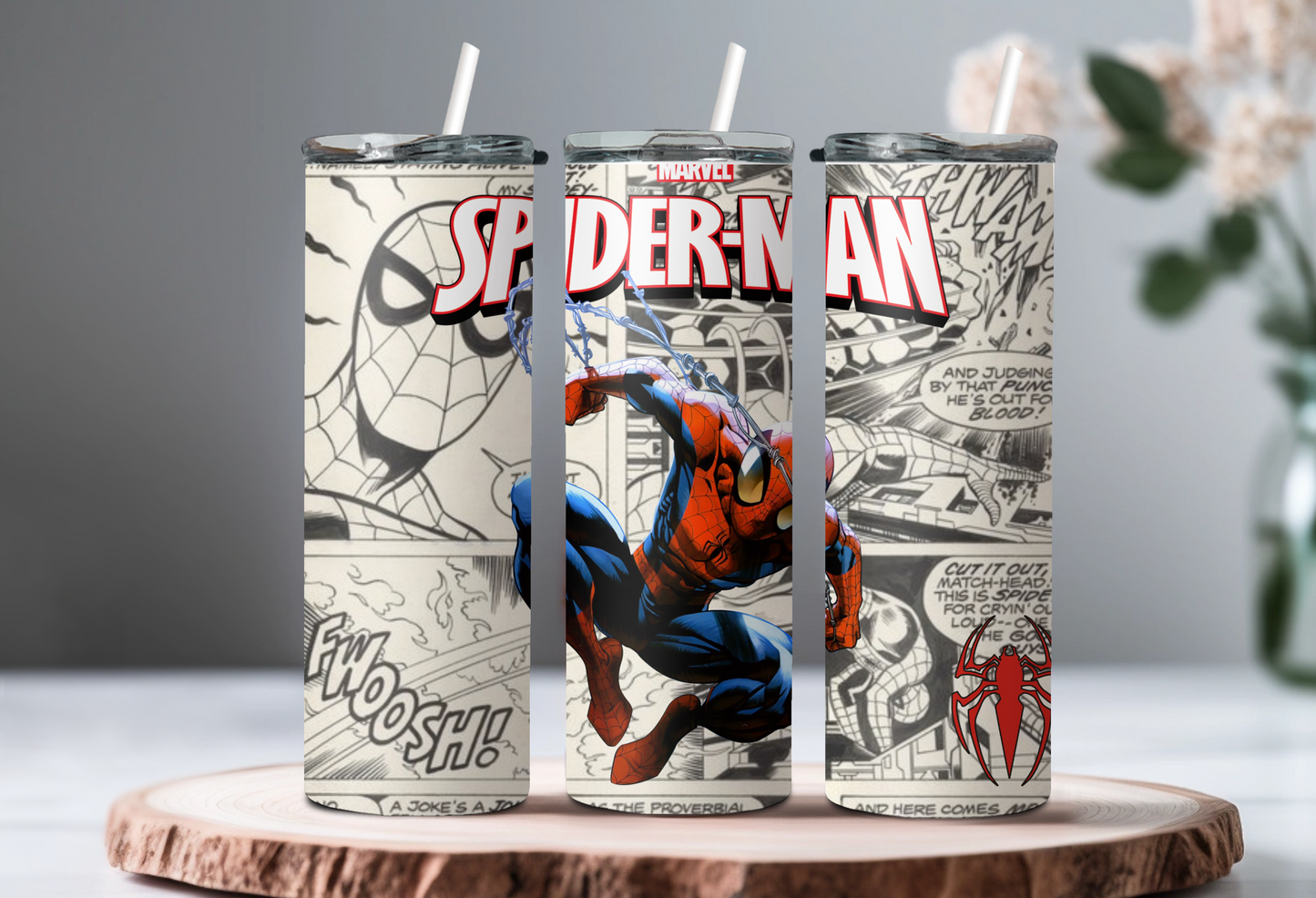 Marvel Spiderman Comic Tumbler